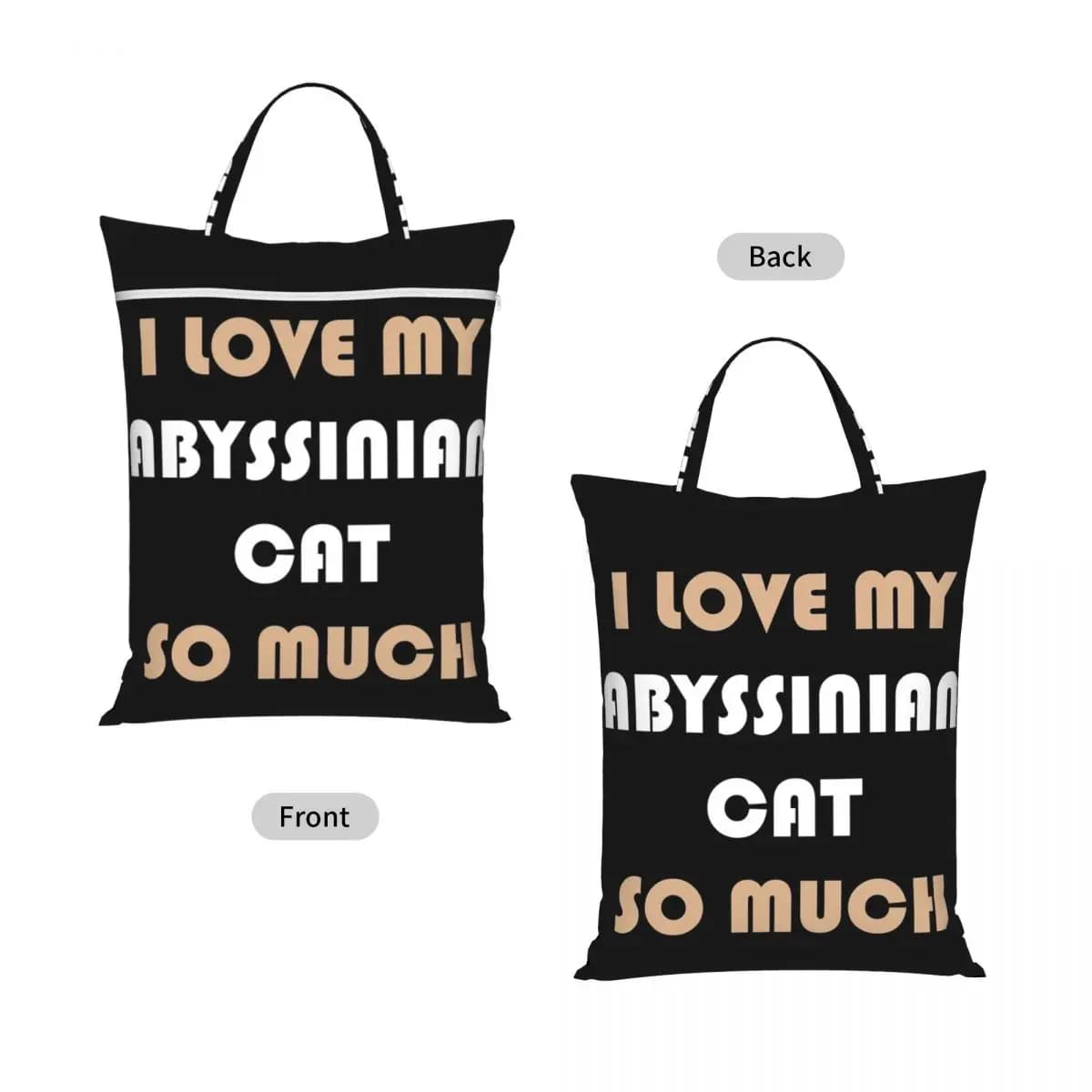 I Love My Abyssinian Cat So Much Travel Laundry Bag Waterproof Reusable Dirty Clothes Pouch Gym Yoga Vacation Washing Basket