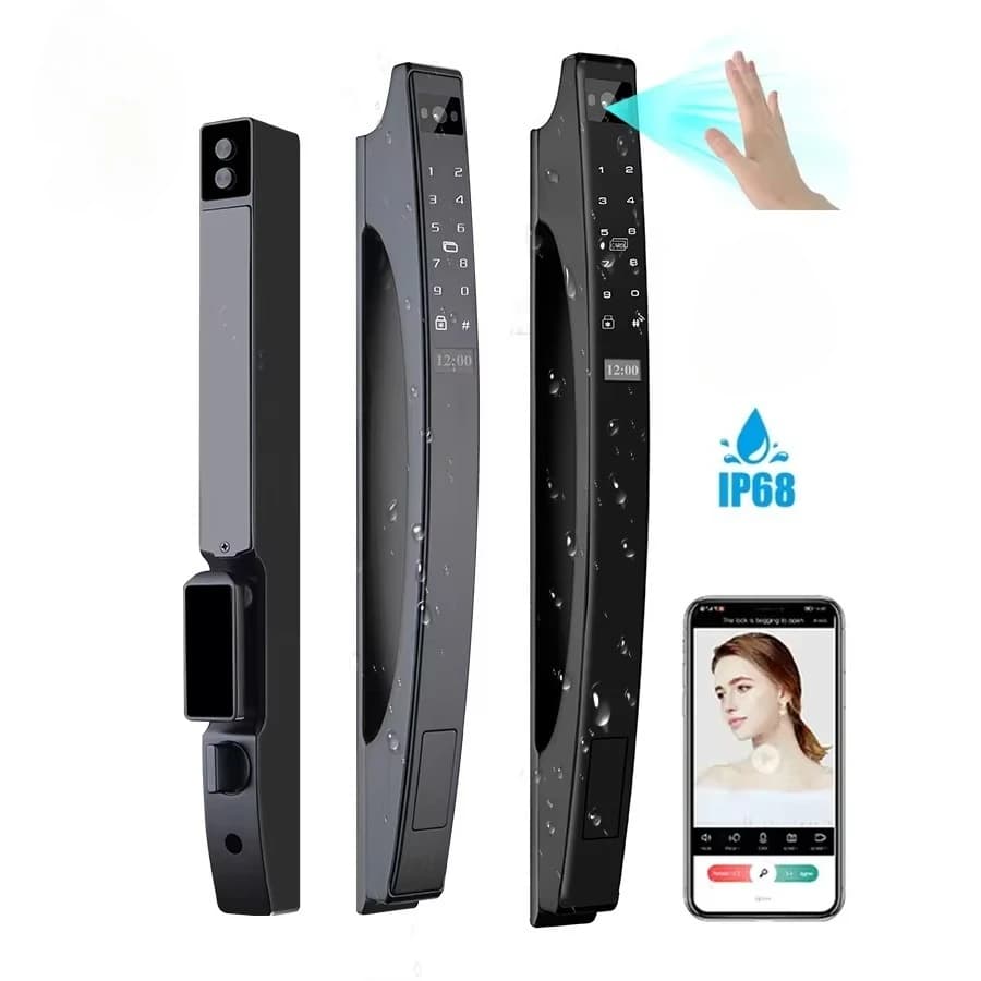 Impermeabile IP68 Impronte digitali esterne Blocco WIFI Porta scorrevole intelligente Videocitofono Telecamera Tuya Serrature per porte Smart Home