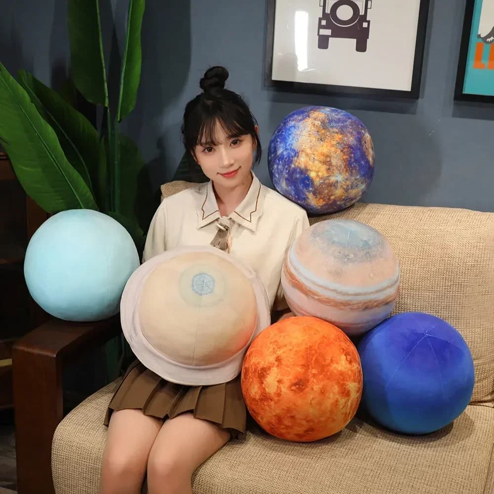 New17cm/27cm Simulating Earth Moon Sun Martian Mercury Ball Bearing Star Doll Room Decor Birthday Gift For Kids Boys