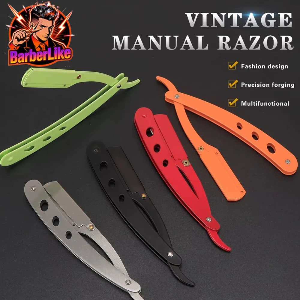 Stainless Steel Sharp Barber Razor With Straight Edge For Men Professional Manual Razor Safety Shaving Barba Cutter Beard Tools