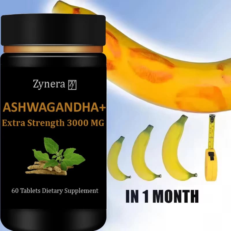 Integratore per l'aumento maschile con Ashwagandha 3000 mg, pillole per prestazioni della forza maschile, capsule per resistenza ed energia