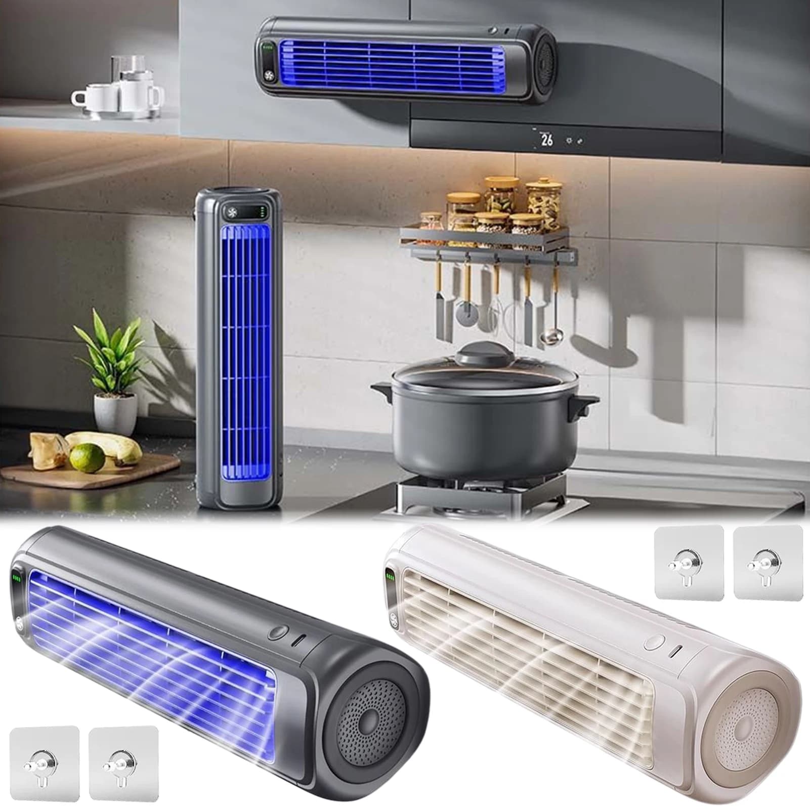 Mini Portable Airs Conditioner Cooling Fan With 3 Speed Compact Silents Wall-Mounted Electric Fan For Kitchens Bedroom