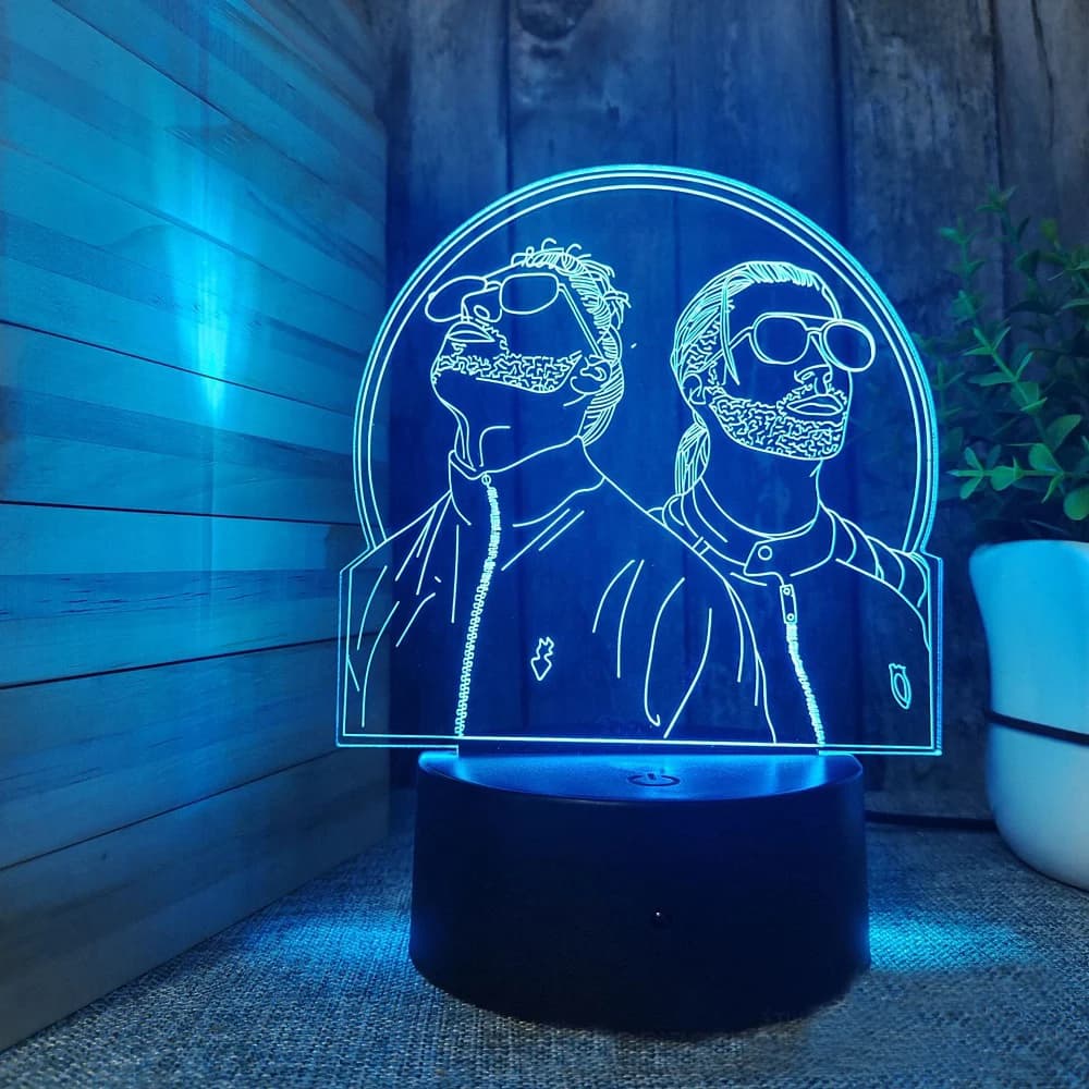 French Rep Group PNL 3D Luce notturna LED 7/16 Cambia colore Luce notturna Illuminazione camera da letto Lampada da tavolo Regalo a sorpresa