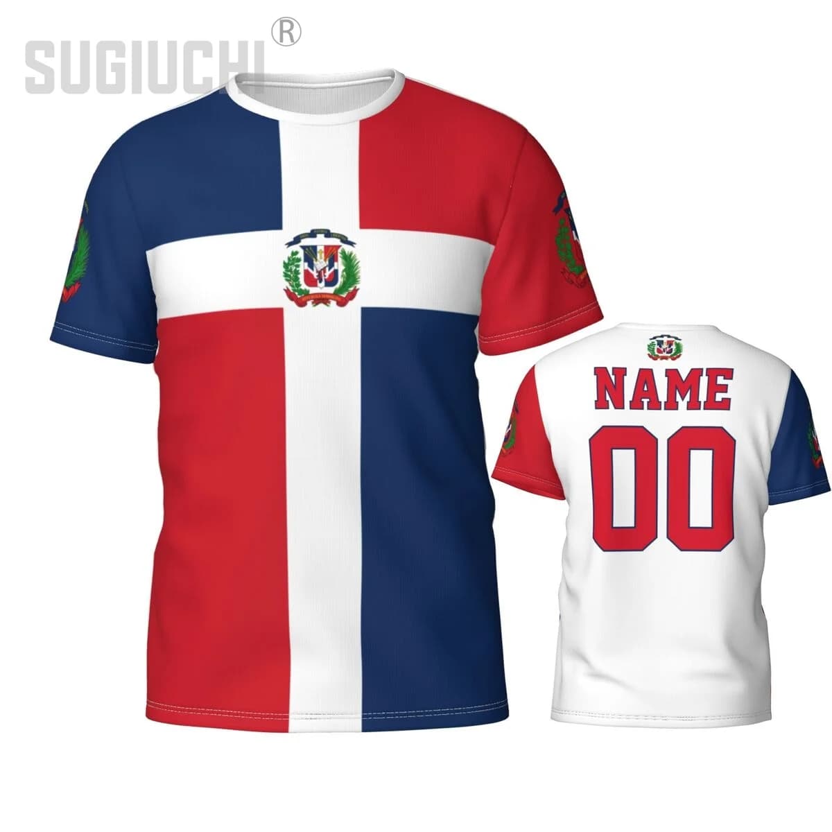 Nome personalizzato Numero Bandiera della Repubblica Dominicana Emblema T-shirt 3D per uomo Donna T-shirt squadra di calcio Tifosi di calcio T-shirt regalo