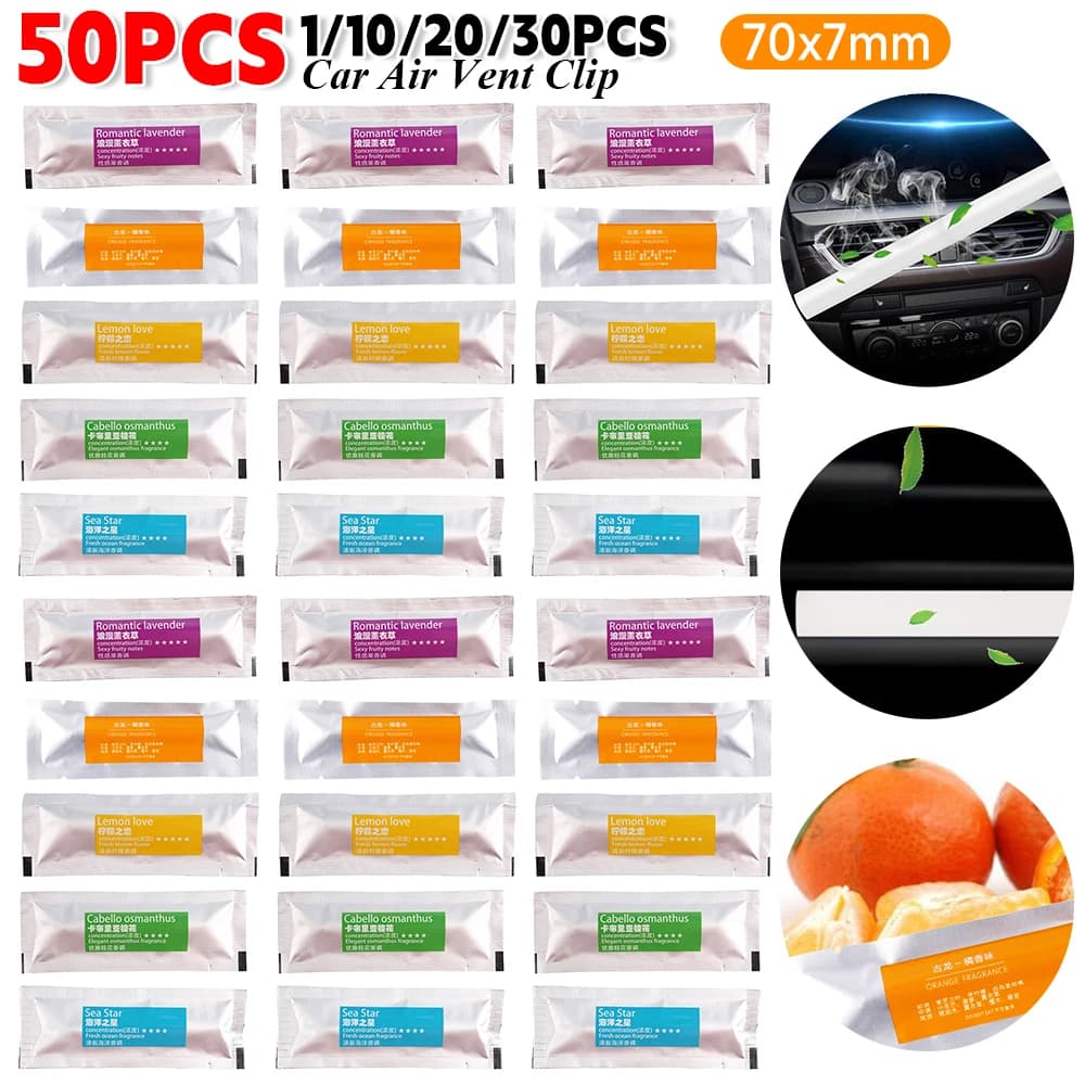 50-1 pcs auto air intake Deodorant perfume clip Car Styling solid diffuser romantic spare sticks lavender Cabello osmanto Pe