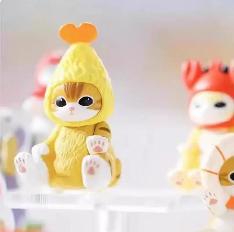 Mufosand Fried Shark Cat Blind Box Zaino da Collezione PVC Action Figure Giocattoli di Tendenza Regali a Sorpresa Ornamento da Scrivania