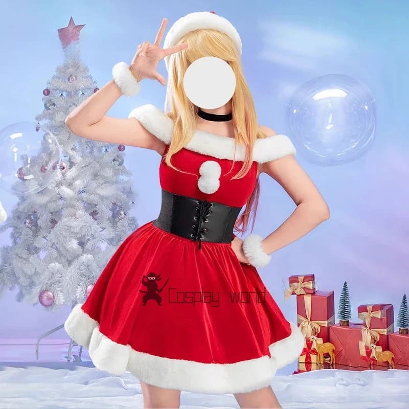 Costume di Natale di Kitagawa Marin da My Dress-Up Darling, Abito per Cosplay Natalizio