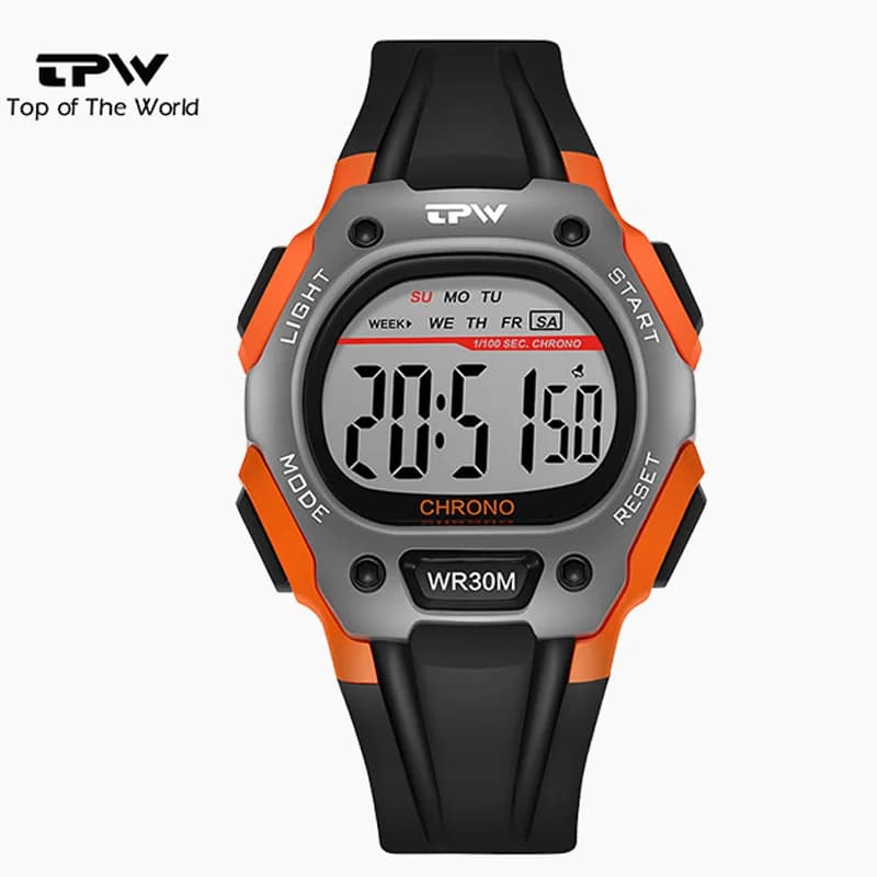Unisex Youth Student Digital Wrist Watch Multi-Functional Waterproof with Night Light Sports Electronic Plastic Watch