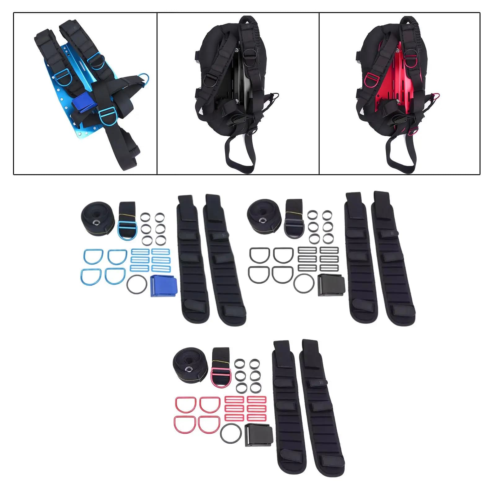 Set di imbracature dir per piastra posteriore per immersioni subacquee Accessori O Loop Pezzi di ricambio per immersione