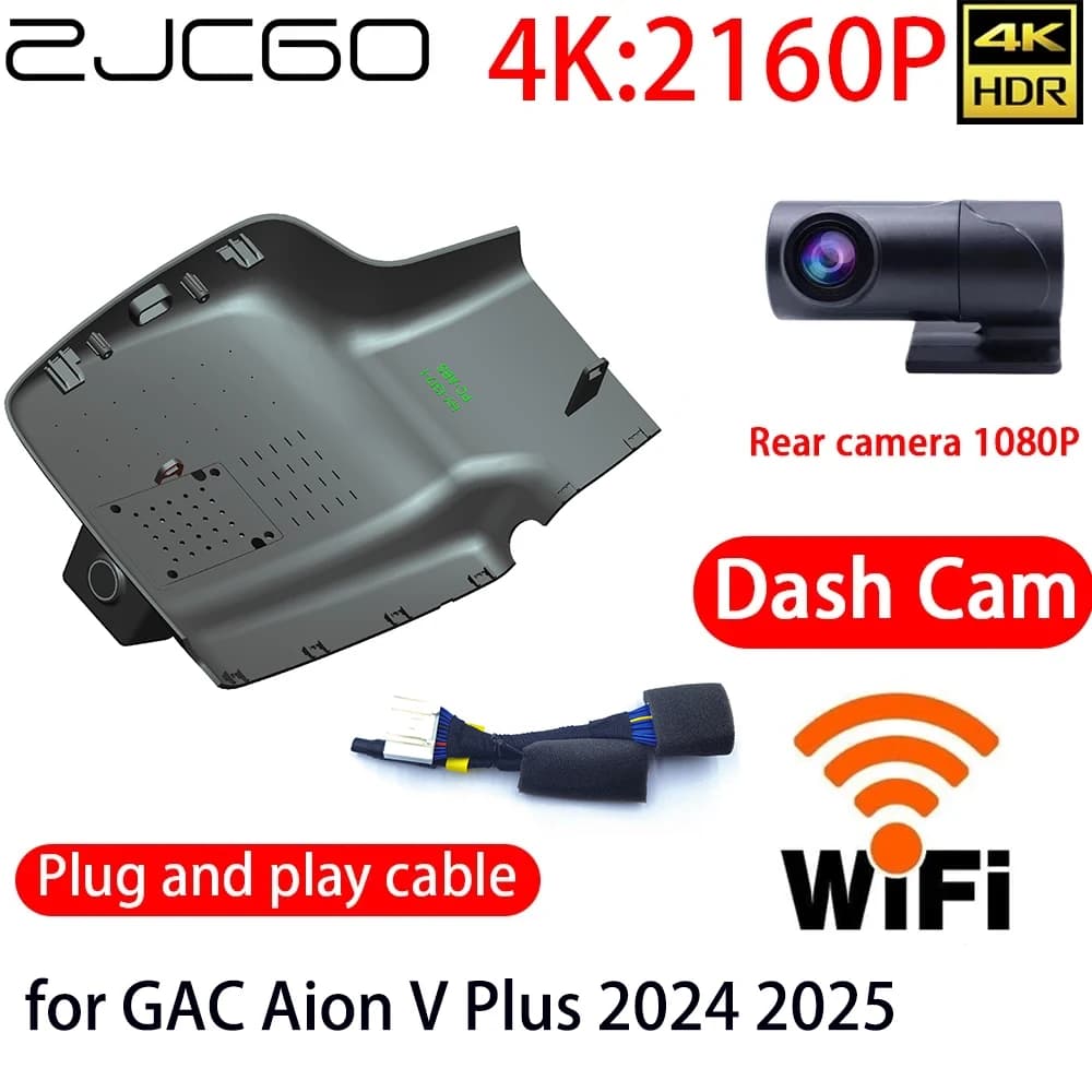 ZJCGO 4K DVR Dash Cam Wifi Front Camera Rear Monitor 24 Hours for GAC Aion V Plus 2024 2025