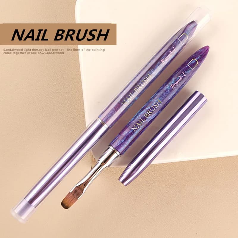 1 Pennello per Gel UV Ovale e Piatto, Pennello Professionale per Nail Art, per Salone e Uso Domestico, Manicure Fai-da-Te