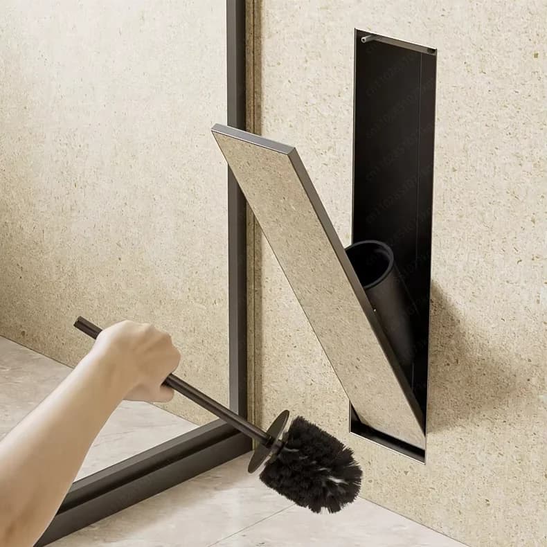 Tipo di parete del bagno con scopino per WC da incasso per WC di nicchia in acciaio inossidabile nascosto