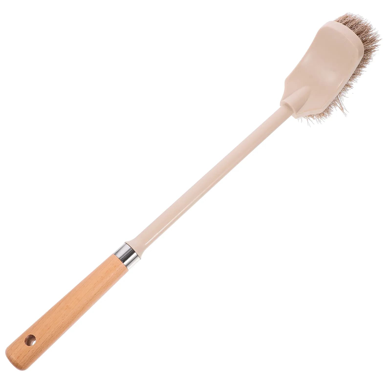Wooden Handle Toilet Brush with Long Ergonomic Handle Soft Bristles Hangable Design for Bathroom Cleaning Deep Scrubbing in