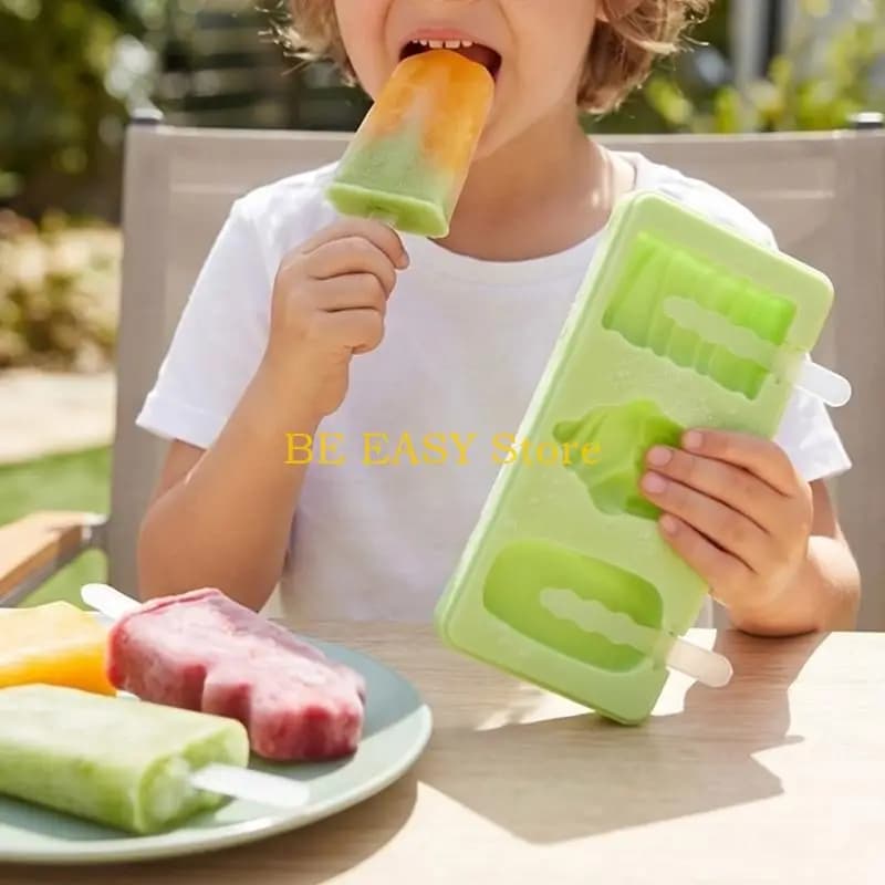 E28F Ice Lolly Molds 3 Cavities Silicone Ice Molds for Making Cakesicles,Cake