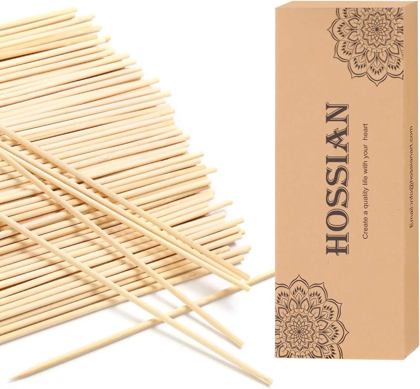 Bastoncini per Diffusore di Aromi 100 Pezzi in Rattan Naturale, Bastoncini di Ricambio da 7 Pollici per Oli Essenziali e Fragranze