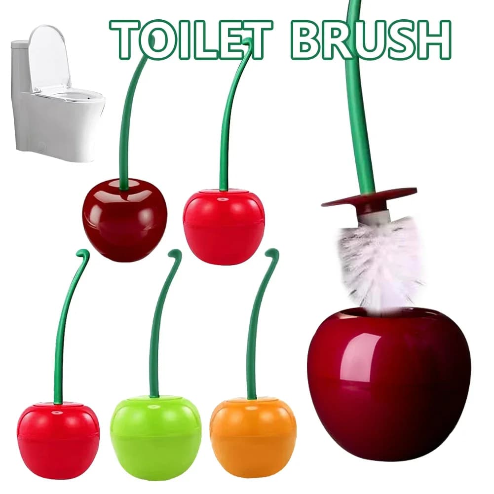 Scopino per WC a forma di ciliegia con Base in piedi spazzola per la pulizia della toilette con manico lungo per accessori per il bagno WC strumenti per la pulizia