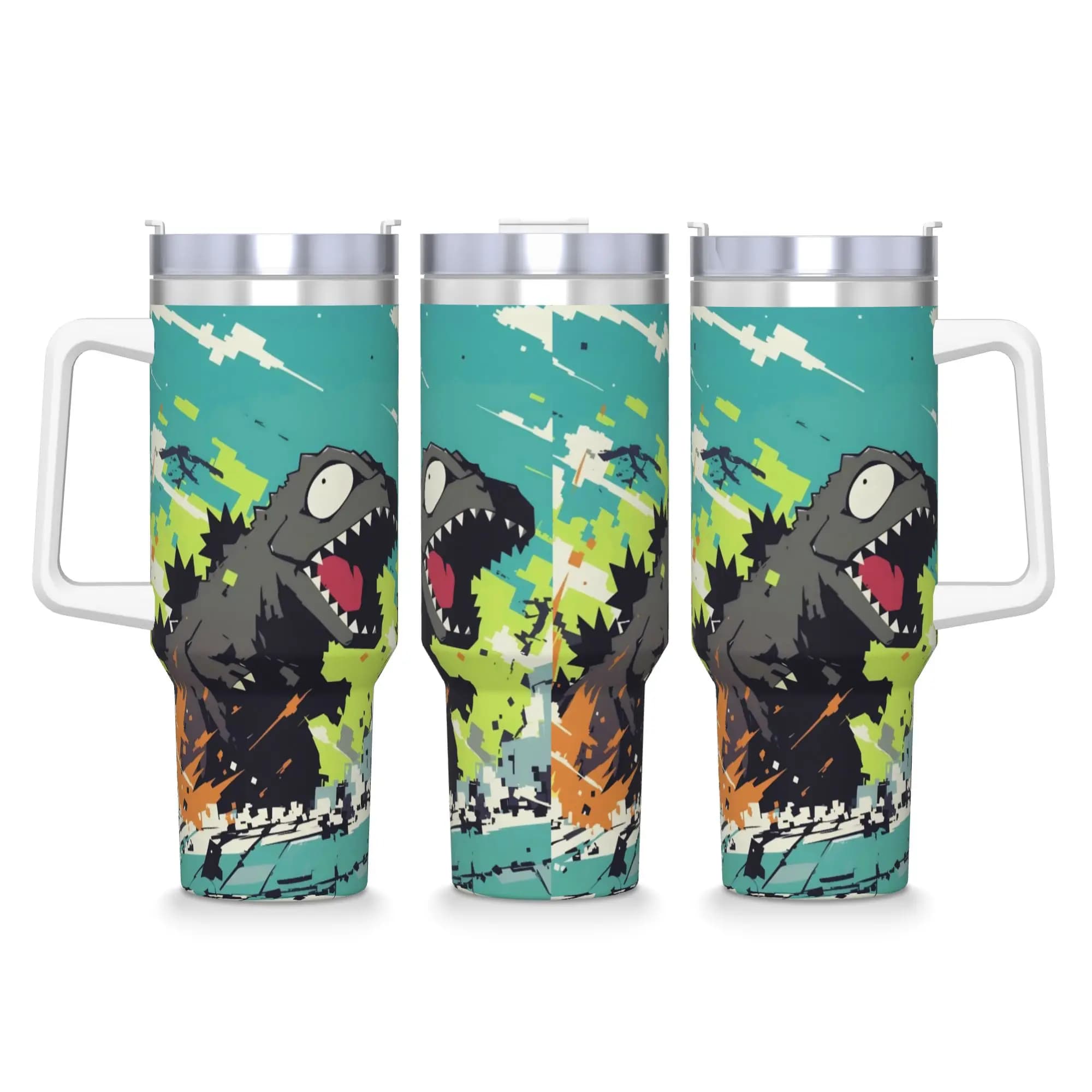 40OZ Stainless Steel Tumbler Monster G-Godzillas Coffee Mug Insulated Hot Drinks Car Mugs Travelist Water Bottle