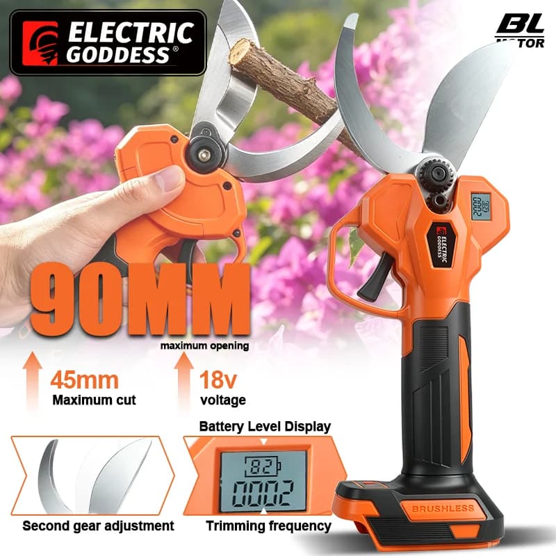 Forbici Elettriche Senza Fili per Potatura, 45mm, per Alberi da Frutto e Bonsai, Compatibili con Batteria MAkita 18V