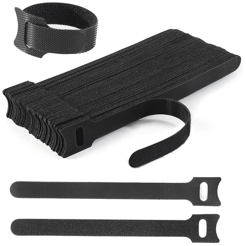 50/100pcs Fascette Rilasciabili Organizzatore di Filo di Nylon Nero Gancio Cinghie di Anello Wrap Zip Bundle Fasciatura Fascetta Avvolgitore Nastro di Fissaggio
