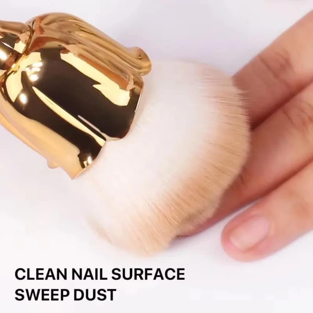 Golden pink nail brush, powder cleaning brush, blush brush, gel polish brush, soft brush, powder brush, nail cleaning tools