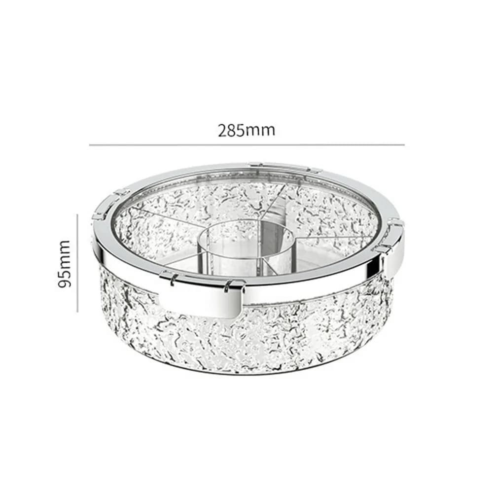 Nuovo vassoio per snack Contenitore per spezie PET Argento/Grigio/Bianco Set di stoviglie per alimenti Vassoio da portata diviso sigillato per la casa
