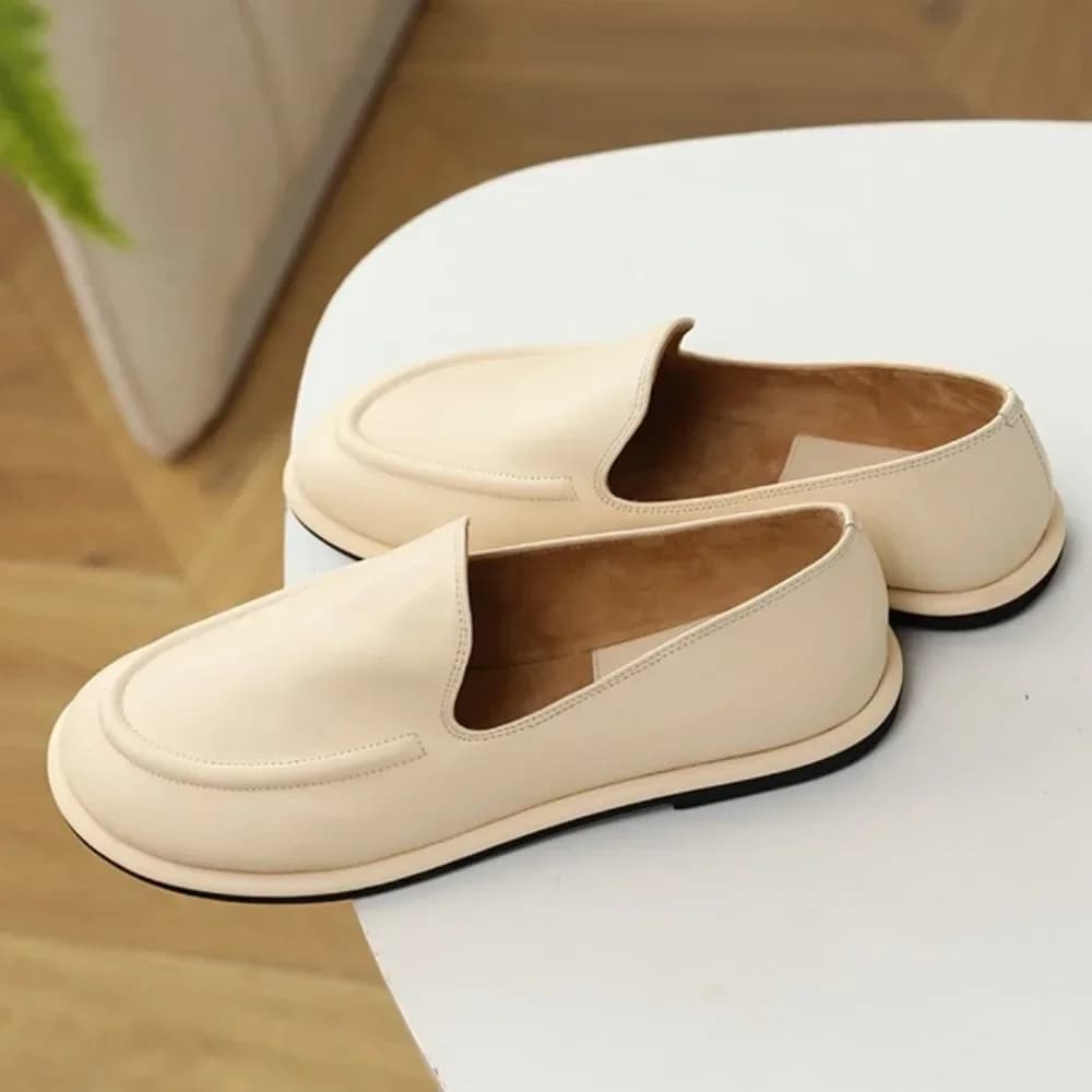 Mocassini Donna Scarpe Basse 2026 Nuova Collezione Primavera Punta Tonda Slip-on Scarpe Donna in Vera Pelle Morbide e Comode