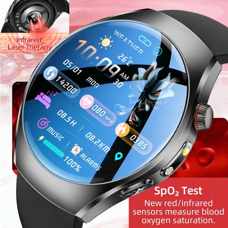 LIGE Smartwatch for Health with Microphysical Monitoring ECG, Body Temperature, Blood Lipids, Body Fat, SOS Call, Bluetooth Call
