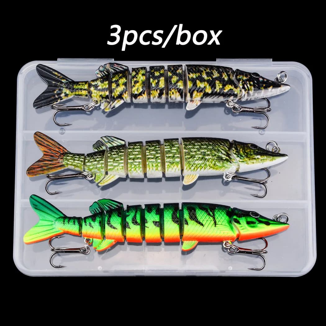 3 pcs/box Swimbaits 17.5g/12.5 cm Pike Multi Snode Fishing bait Swimbait Wobbler Floating Esche Dure Fishing equipment box