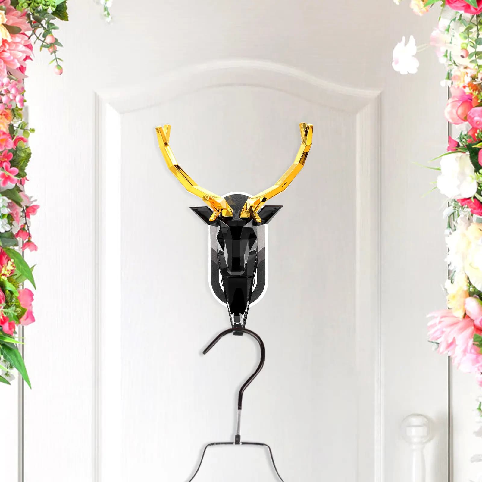 Creative Antler Design Wall Hook Heavy-Duty Clothes Hanger for Room Balcony Outdoor Space Efficient Space-Saving Home