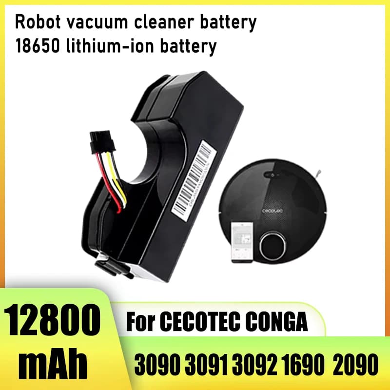 14.4V 12800mAh, for CECOTEC CONGA 3090 3091 3092 1690 1890 2090 robot vacuum cleaner battery, high-quality battery
