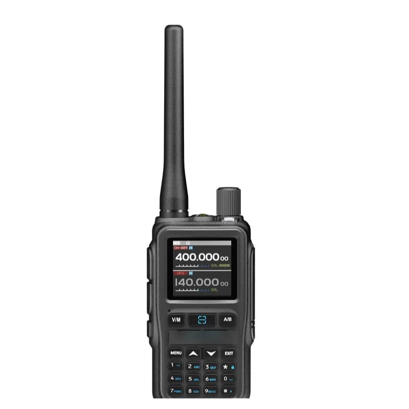 2 Pezzi Mini Walkie Talkie Bluetooth Multibanda con Doppio PTT, Radio Bidirezionale Compatta AM FM a Lungo Raggio