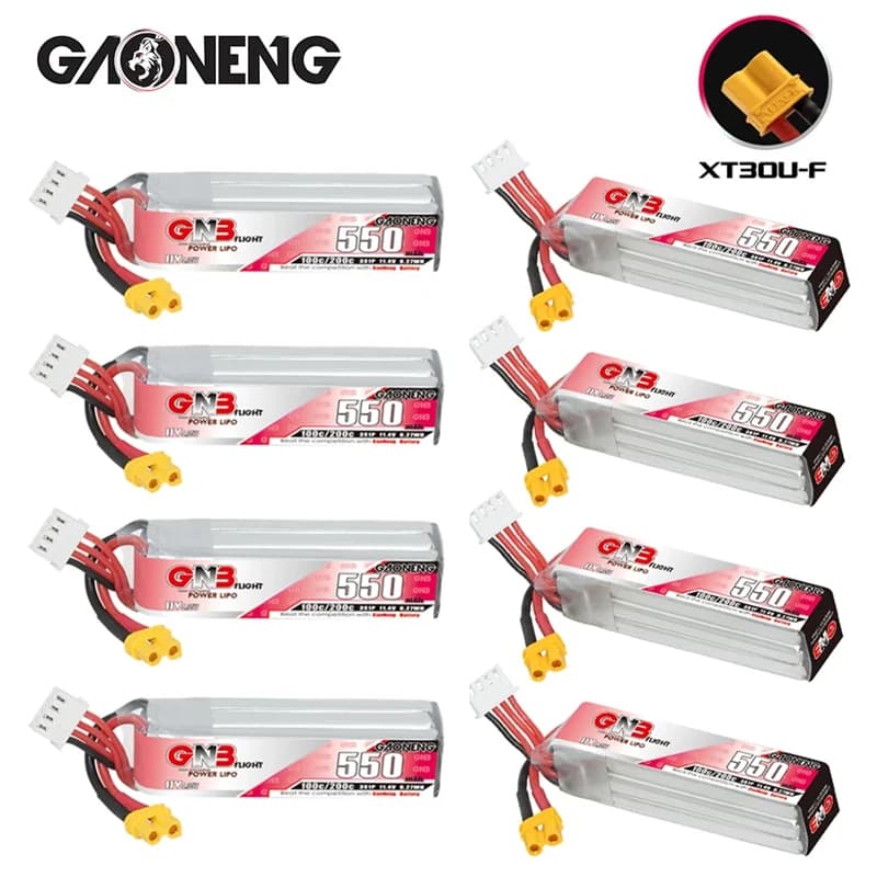 Batteria Lipo GNB HV 11.4V 550mAh 100C/200C per elicottero RC Quadcopter FPV Racing Drone pezzi di ricambio con batteria XT30 3S