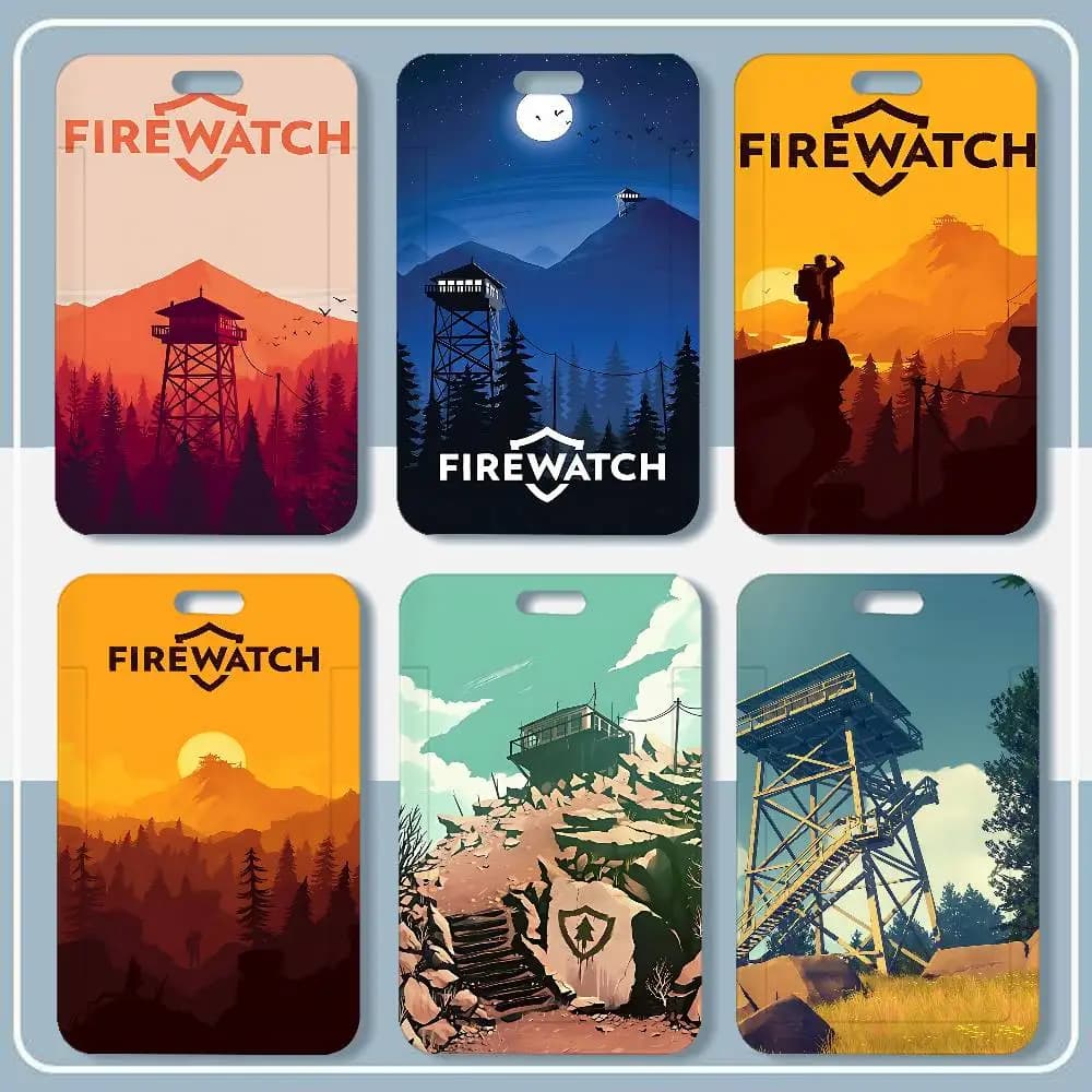 Porta Tessera Game F-Firewatch con Cordino da Collo, Porta Badge, Portachiavi, Custodia per Credenziali da Lavoro, Regalo