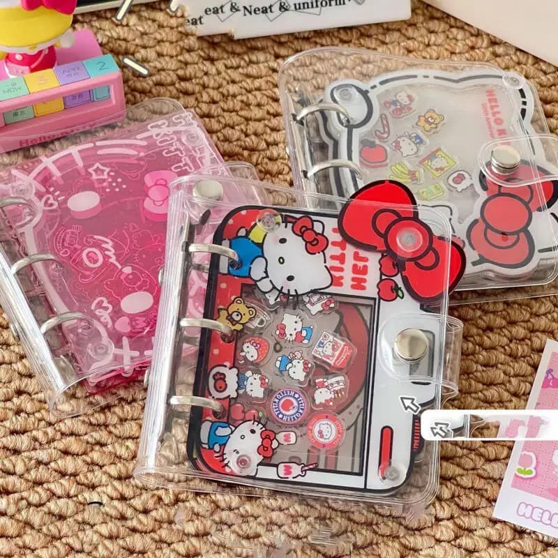 Anime Hello Kitty Shaker Small Card Album Diy 3 Inch Kpop Binder Creative Acrylic Sheets Inside Collector Card Holder Book Gifts