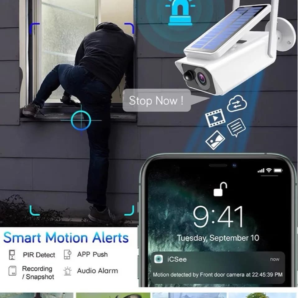 4MP 1440P iCsee APP Alimentazione a batteria Basso consumo Wireless WIFI Telecamera IP AI Rilevazione umanoide Sicurezza domestica CCTV Baby Monitor