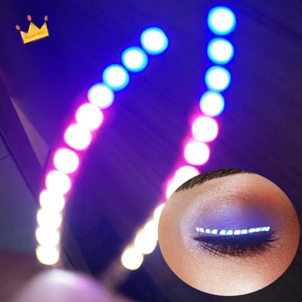 Regalo colorato LED luminoso ciglia finte creativo impermeabile Halloween illumina palpebra pasta flash lampada per ciglia night club
