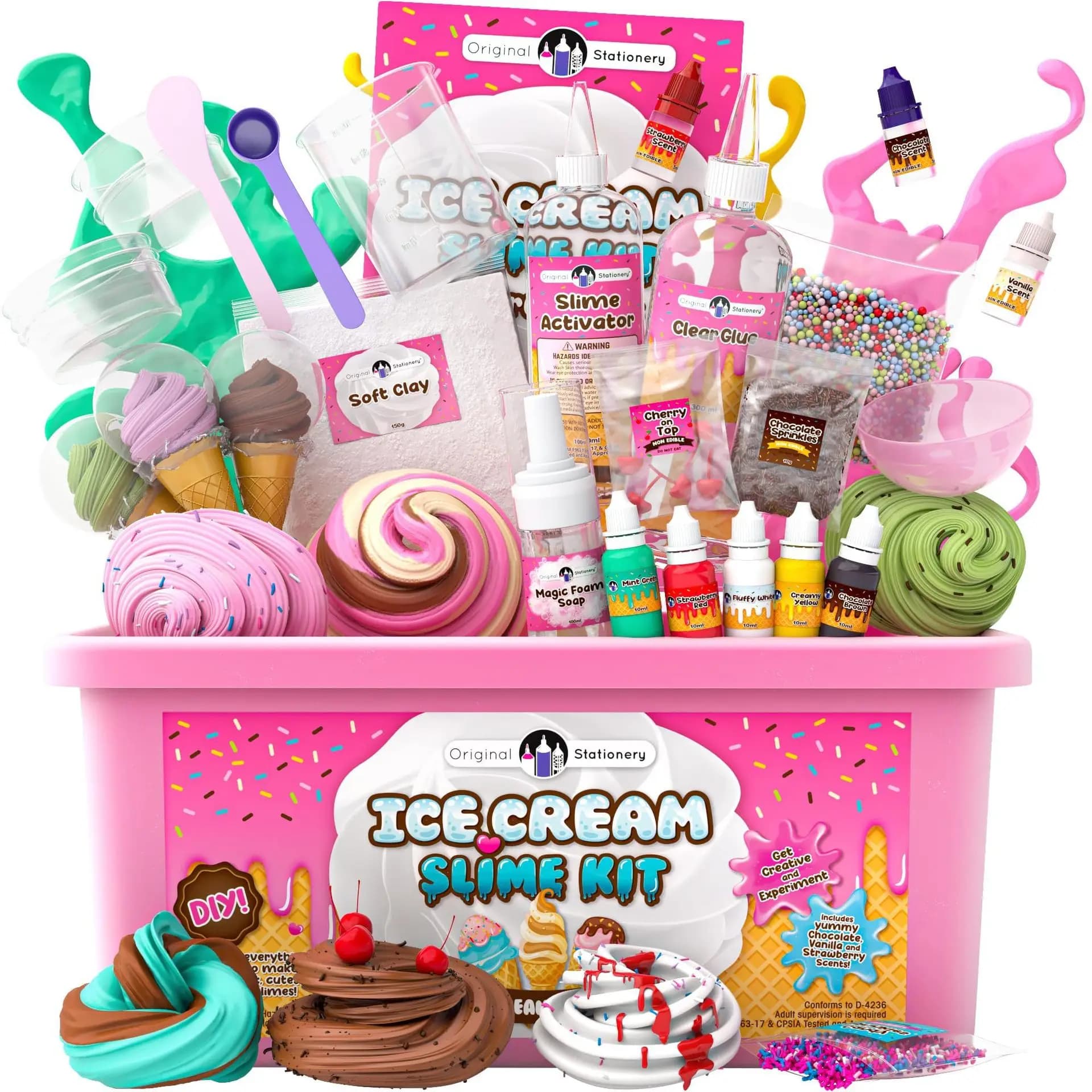 Kit per Creare Slime, Argilla Cristallina Effetto Gelato, Set Fai-da-Te per Bambini, Argilla Modellabile Non Tossica