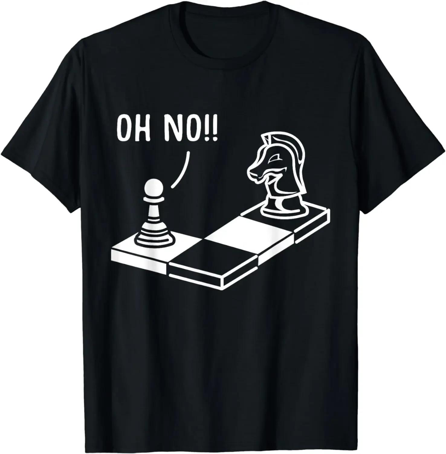 Oh No Knight To Pawn Divertente giocatore di scacchi Idea regalo Gioco da tavolo T-shirt Abbigliamento uomo Top Magliette grafiche Camisas Streetwear
