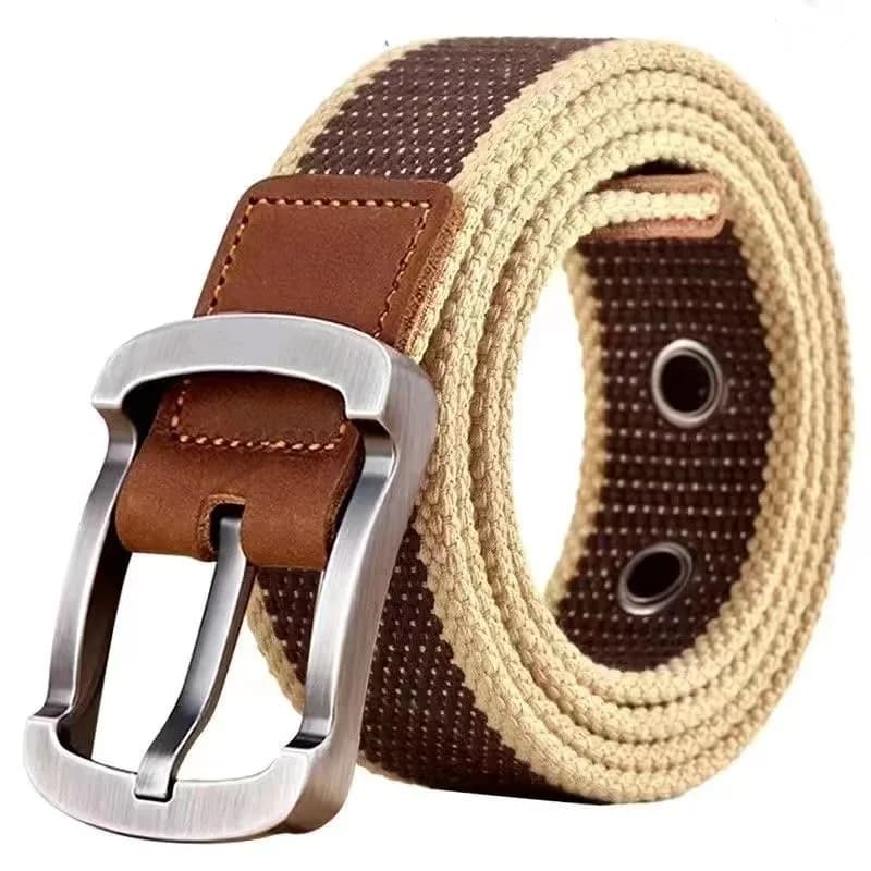 Cintura in tela, cinture da uomo e da donna, cintura per pantaloni casual, versione coreana con fibbia a spilla per studenti, cintura militare per giovani.