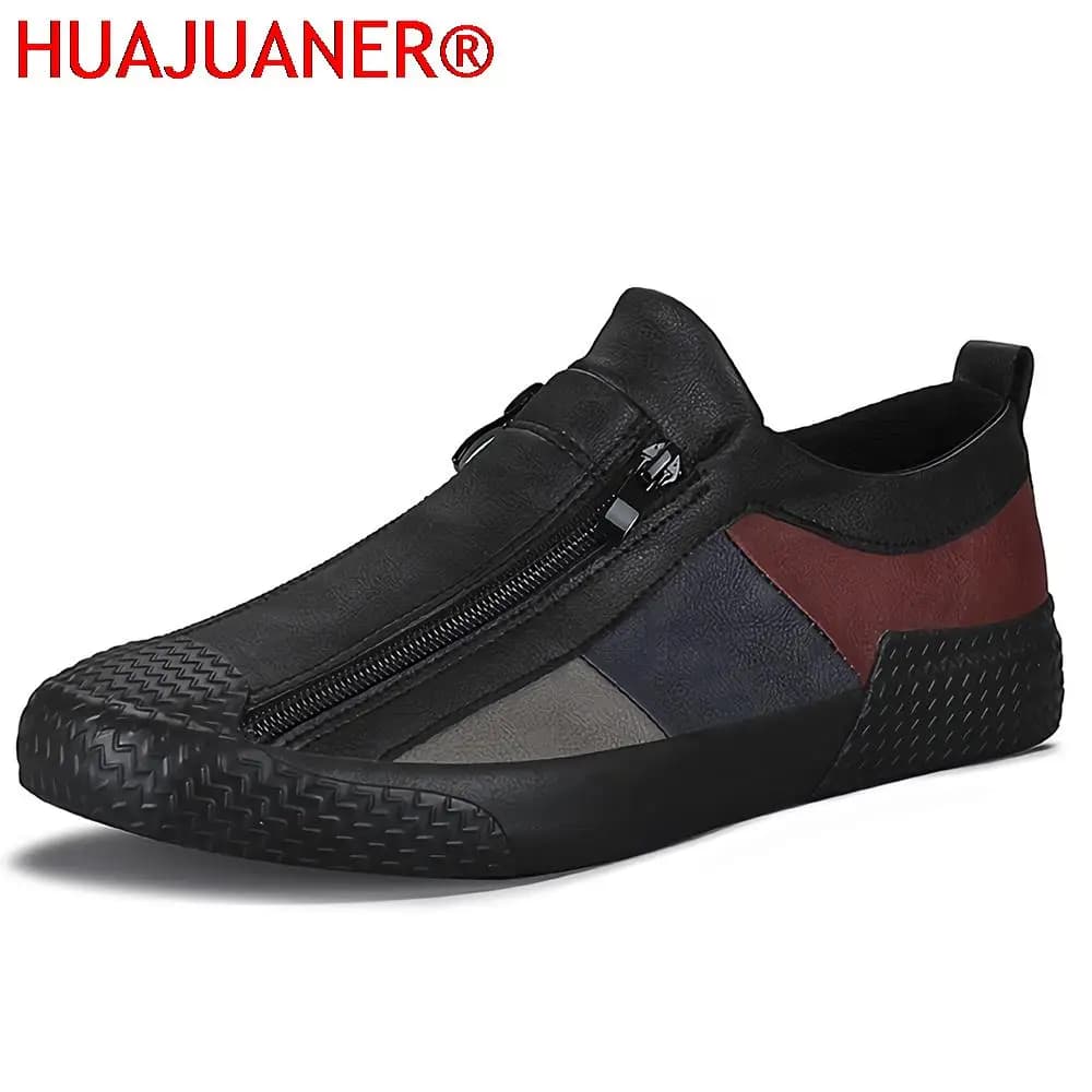 Men Leather Shoes New Men's Vulcanized Shoes Spring Designer Sneakers Breathable Men Loafers Shoes Soft Sole Comfort Casual Shoe