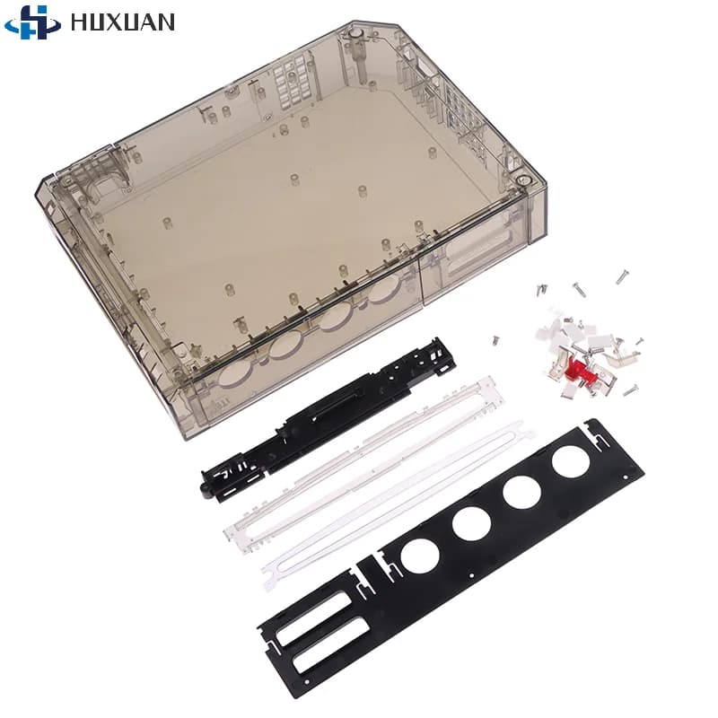 1 pezzo di custodia completa con pulsanti, custodia trasparente per console di gioco Wii