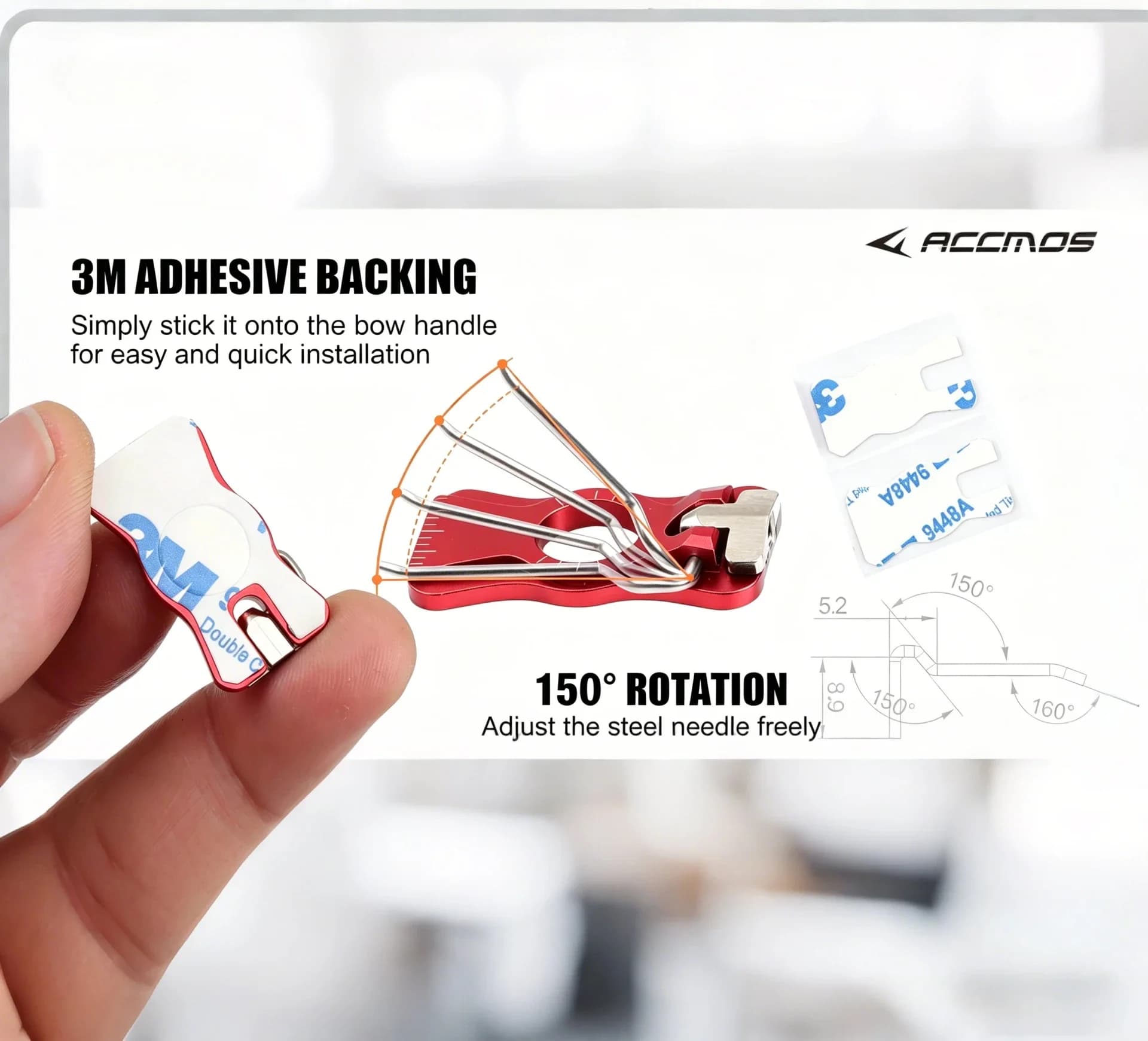 ACCMOS Poggiafreccia in Alluminio CNC Regolabile Magnetico per Tiro con l'Arco e Tiro al Bersaglio