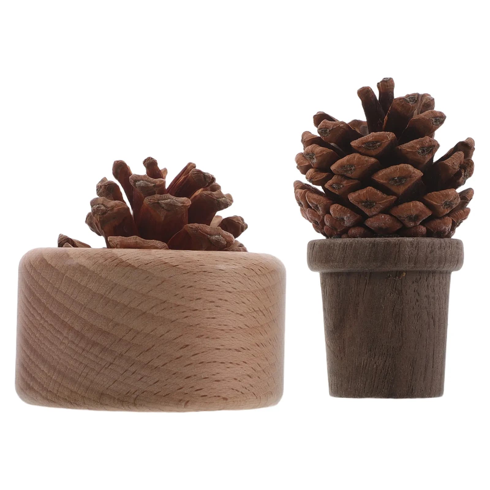 2Pcs Wood Aromatherapy Diffuser Pine Cone Passive Essential Oil Diffuser for Home Office Car Interior Scent Wood Diffusers