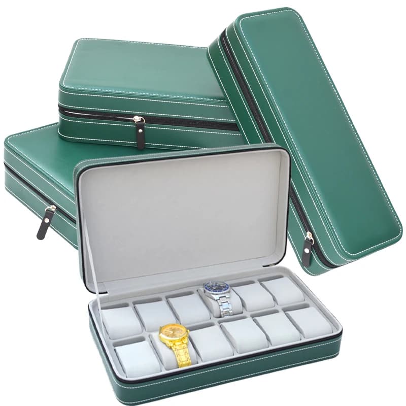2/4/6/8/10/12 Slot Clock Valigia Organizer Portable Hinge Watch Case for Bracelets Multifunctional Display Box for Men and Women