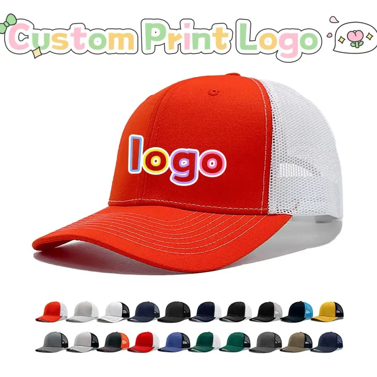 Cappellini da camionista personalizzati con logo stampato a blocchi di colore, cappellini da baseball Richardson traspiranti in rete per uomo e donna, modello Tidal Current.