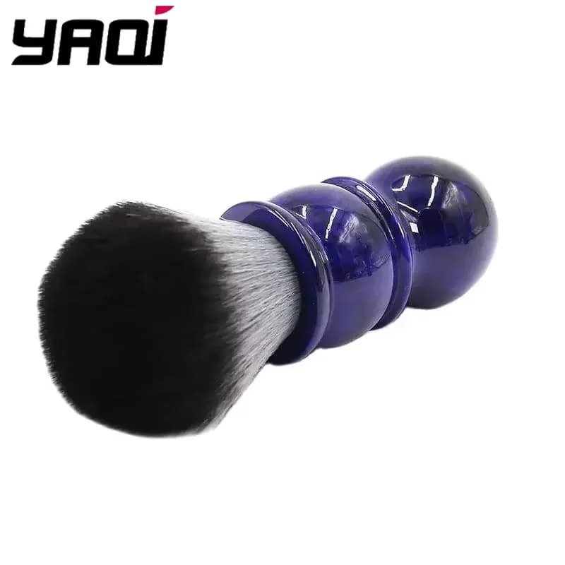 YAQI Pennello da barba da barbiere per capelli sintetici color lupo in legno da 24 mm Pennello da barba sintetico da uomo per uso domestico/feste