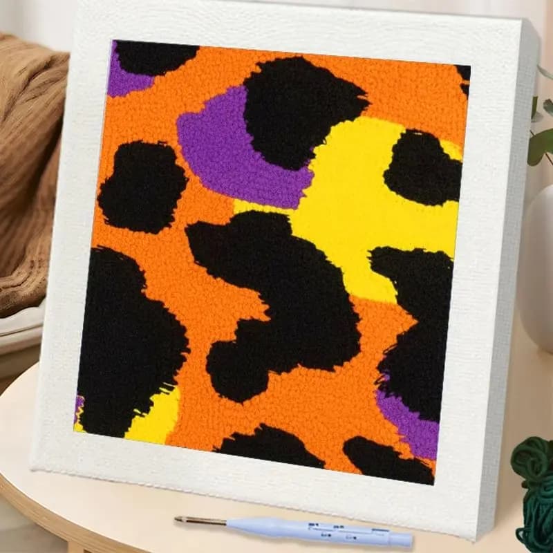 RUOPOT Punch Needle Kits Handicraft Art Halloween Leopard Print Diy Crafts Halloween Punch Needle Starter Kit Original Gifts Art