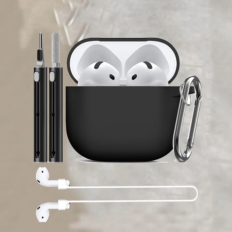 Custodia per auricolari in silicone per Apple AirPods 4 Custodia Wirless hesdphones Custodia per auricolari con gancio