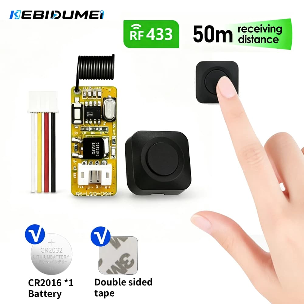 KEBIDUMEI DC3.6-12V Relay Remote Control Switch Small Contact NO COM NC Learning Button Wireless Receiver Transmitter ASK 433MHz