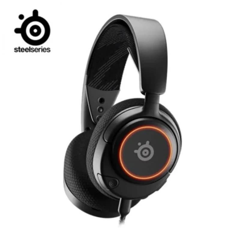 Wired gaming headsets SteelSeries Arctis Nova 3 RGB light headphones with ClearCast Gen 2 360 audio Surround space